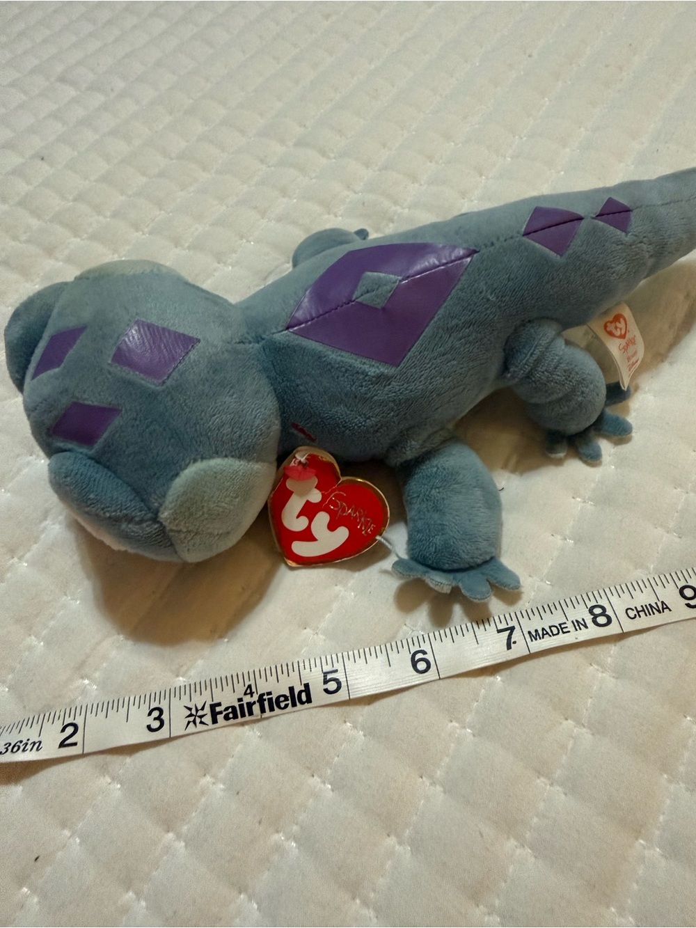 Disney Blue Plush Lizard with Purple Diamond Accents